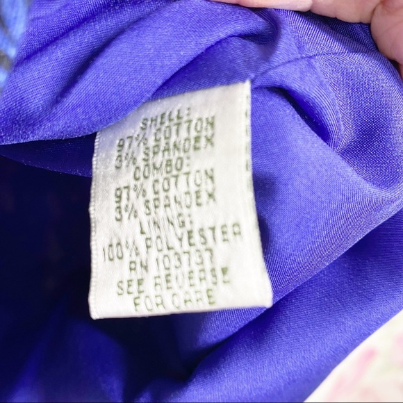 NEW Donna Morgan Cobalt Blue Ivory Multi Print Sheath Dress 4 - Picture 13 of 13